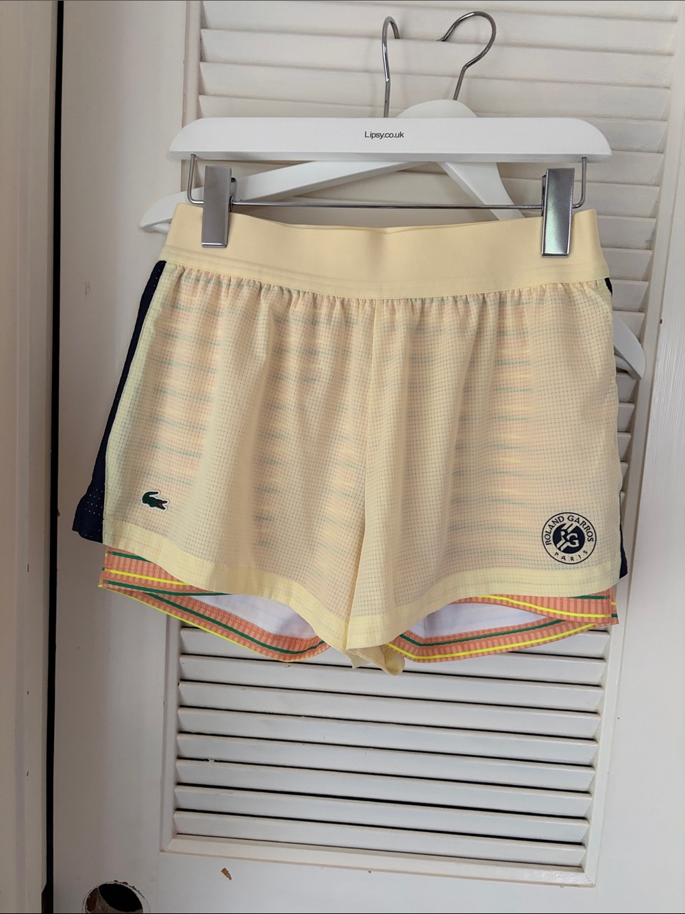 Roland Garris Athletic Tennis Shorts with Navy Side Panels